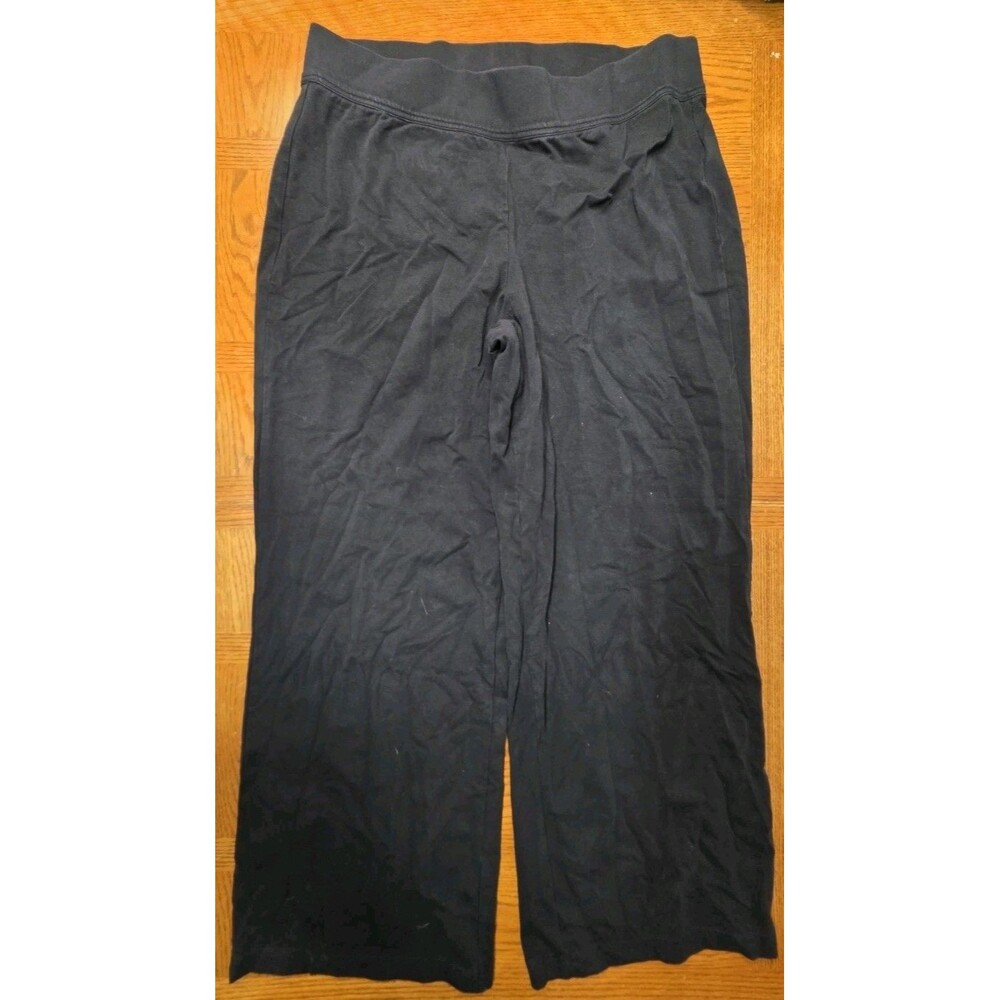 Lands' End Starfish Wide Leg Black Yoga Pants Plus Size 1X